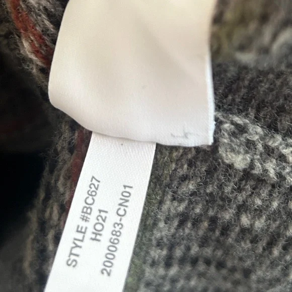 J. Crew Rugged Merino Wool Charcoal Plaid Hoodie size M. Like new! - Picture 10 of 15